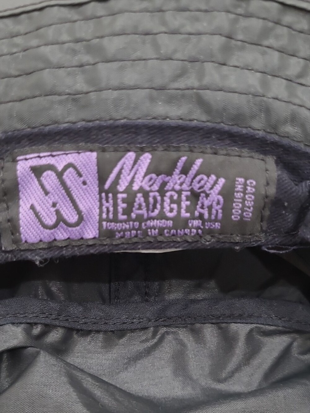 90's Merkley Black Nylon Bucket Hat Made In Toronto Canada - Picture 2 of 5